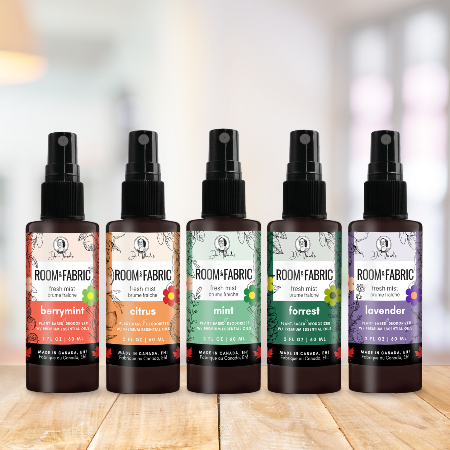 ROOM+FABRIC Fresh Mist - Sampler - 5 x 60 ml