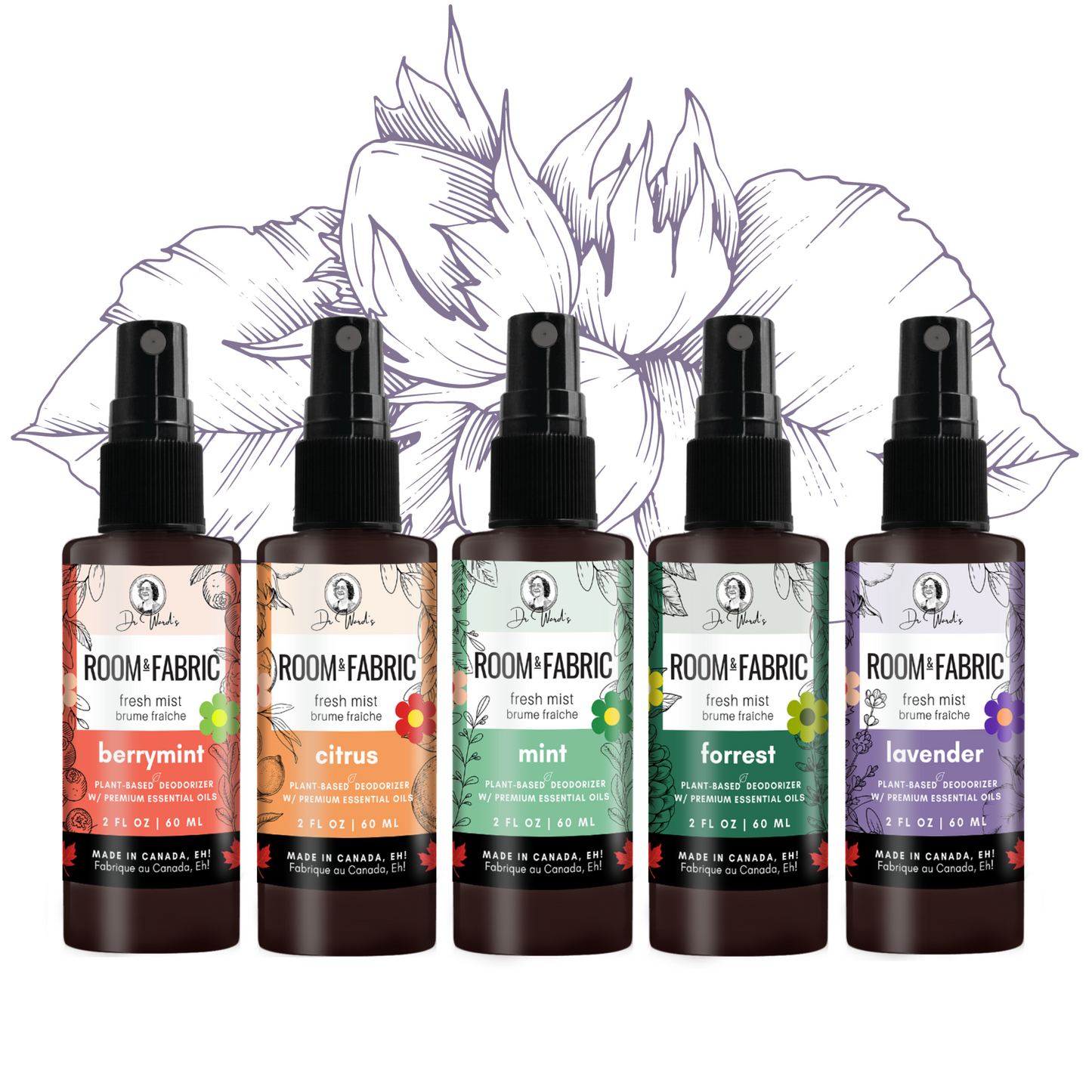 ROOM+FABRIC Fresh Mist - Sampler - 5 x 60 ml