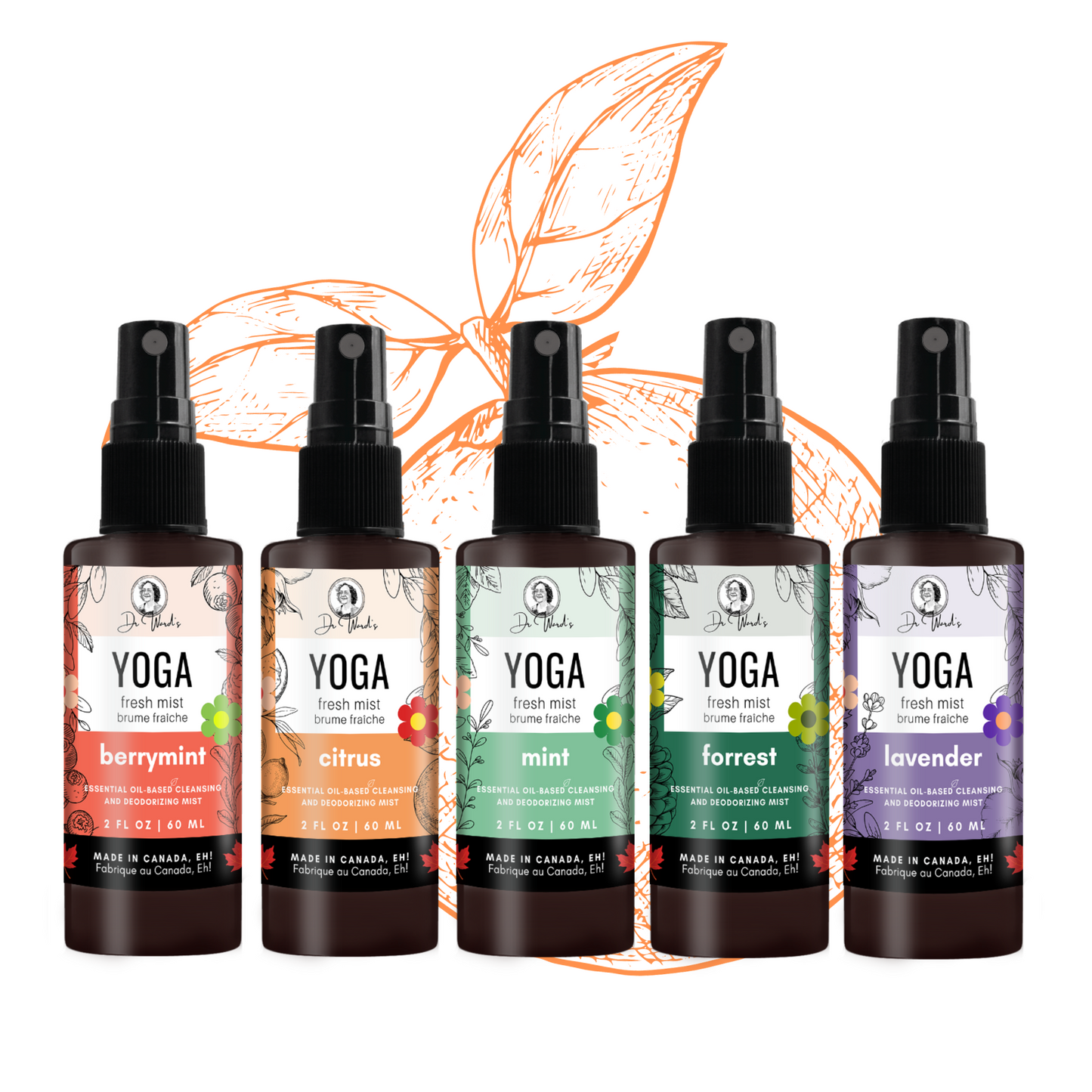YOGA Fresh Mist - Sampler - 5 x 60 ml