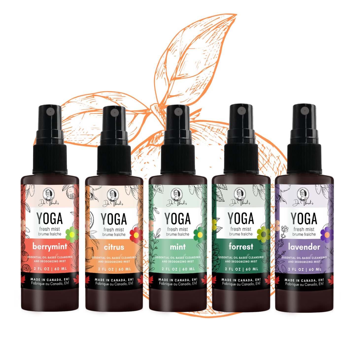 YOGA  Fresh Mist - Sampler - 5 x 60 ml